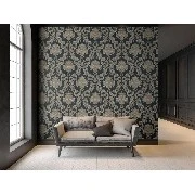 Adawall Rumi Mavi Altın Motifli Damask Desenli 6808-5 Duvar Kağıdı 10.60 M²