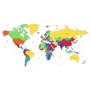 3d Manzara Renkli Dünya Haritası