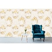 Bella Wallcoverings Krem Sarı Kahve Çicek Gül Desenli RS30302 Duvar Kağıdı 16.50 M²