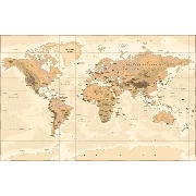 3d Manzara Vintage Fiziksel Dünya Haritası