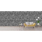 Wall212 3d Single Gri Beyaz 3 Boyutlu Eskitme Tuğla Desenli 2007 Duvar Kağıdı 5 M²