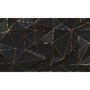 3d Manzara Siyah Geometrik Çokgen Gold Çizgiler