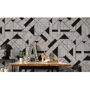 Decowall Tudor Gri Kahve Bej Modern Geometrik Desenli 3508-05 Duvar Kağıdı 16.50 M²