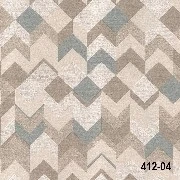 Decowall Maki Krem Kahve Yeşil Geometrik Desenli 412-04 Duvar Kağıdı 16.50 M²