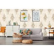 Bella Wallcoverings Krem Gold Damask Desenli RS75131 Duvar Kağıdı 16.50 M²