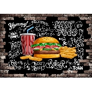 3d Manzara Fast Food Poster Duvar Kağıdı