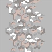 Ugepa (fransız) Hexagone 3 Boyutlu Kahve Pembe Geometrik Desenli L57703 Duvar Kağıdı 5 M²