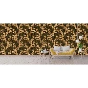 Ottoman Wallcoverings Siyah Zemin Bakır Yaprak Desenli A0056 Duvar Kağıdı 16.50 M²