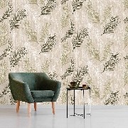 Duka By Hakan Akkaya Krem Zemin Yeşil Palmiye Yaprak Desenli 20194-1 Duvar Kağıdı 10.60 M²