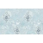 Gmz Modernist Gri Beyaz Açık Mavi Damask Desenli 42500-1 Duvar Kağıdı 16.50 M²