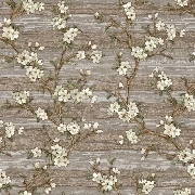 Adawall Vera Kahverengi Çizgili Zemin Üzerine Çiçek Desenli 1505-4 Duvar Kağıdı 16.50 M²