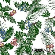 Decowall Retro Beyaz Bordo Sarı Mavi Yeşil Çiçek Yaprak Desenli 5009-02 Duvar Kağıdı 16.50 M²
