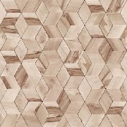 Ugepa (fransız) Hexagone 3 Boyutlu Kahverengi Geometrik Ahşap Desenli L59208 Duvar Kağıdı 5 M²