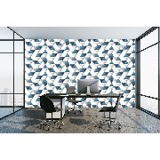 Ugepa (fransız) Hexagone 3 Boyutlu Beyaz Mavi Geometrik Desenli L57501 Duvar Kağıdı 5 M²