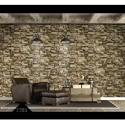 Wall212 3d Single Kahve Vizon Siyah 3 Boyutlu Taş Desenli 2001 Duvar Kağıdı 5 M²