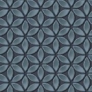 Ugepa (fransız) Hexagone Metalik Mavi Geometrik Yaprak Desenli L52201 Duvar Kağıdı 5 M²