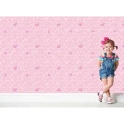 Golden Happy Kids Pembe Kalp Desenli 1975 Duvar Kağıdı 5 M²