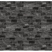 Wall212 3d Single 3 Boyutlu Siyah Gri Krem Kesme Taş Desenli 2040 Duvar Kağıdı 5 M²