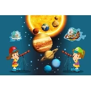 3d Manzara Güneş Sistemi Çocuk Posteri