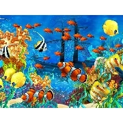 3d Manzara Denizaltı Renkli Balıklar Çocuk Posteri