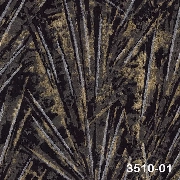 Decowall Tudor Siyah Antrasit Soyut Yaprak Kristal Desenli 3510-01 Duvar Kağıdı 16.50 M²