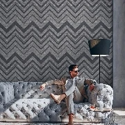 Adawall Octagon Koyu Gri Zigzag Desenli 1207-5 Duvar Kağıdı 10,60 M²