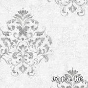 Decowall Armani Gri Beyaz Dokulu Damask Desenli 3013-06 Duvar Kağıdı 16.50 M²