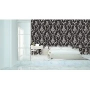 Decowall Retro Siyah Gri Damask Desenli 5001-05 Duvar Kağıdı 16.50 M²