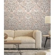 Murella Canova (italyan) Kabartma Doku Gri Kahve Krem Motifli Damask Desenli M2069 Duvar Kağıdı 7 M²