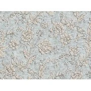 Murella Canova (italyan) Kabartma Doku Mavi Zemin Gri Yaprak Çiçek Desenli M2020 Duvar Kağıdı 7 M²