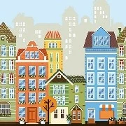 Adawall Ada Kids Çok Renkli Binalar City Desenli 8903-1 Duvar Kağıdı 10 M²