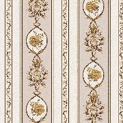 Duka Sawoy Krem Kahverengi Gold Çizgili Gül Desenli 17173-2 Duvar Kağıdı 10.00 M²