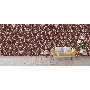 Decowall Retro Bordo Kahve Damask Desenli 5001-02 Duvar Kağıdı 16.50 M²