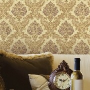 Livart Makro Mix Kahve Bej Sarı Simli Motifli Damask Desenli 725-3 Duvar Kağıdı 16.50 M²