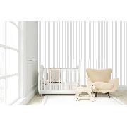 Milky Baby Beyaz Gri Çubuk Çizgi Desenli Bebek Odası 425-2 Duvar Kağıdı