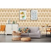 Bella Wallcoverings Krem Kahve 3 Boyutlu Geometrik Desenli YG32002 Duvar Kağıdı 16.50 M²