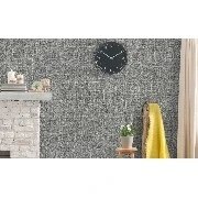 Decowall Maki Gri Siyah Kumaş Keten Düz Desenli 401-05 Duvar Kağıdı 16.50 M²