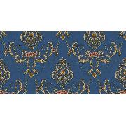Ottoman Wallcoverings Mavi Bakır Bordo Damask Desenli A0007 Duvar Kağıdı 16.50 M²