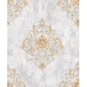 Bella Wallcoverings Gri Kahve Damask Desenli YG31101 Duvar Kağıdı 16.50 M²