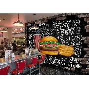 3d Manzara Fast Food Poster Duvar Kağıdı