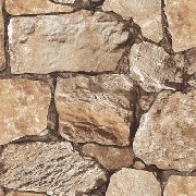 Ugepa (fransız) Roll İn Stones 3 Boyutlu Kahverengi Yığma Taş Desenli J95508 Duvar Kağıdı 5 M²