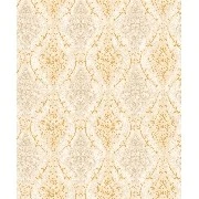 Bella Wallcoverings Krem Zemin Koyu Gold Motifli Damask Desenli YG31802 Duvar Kağıdı 16.50 M²