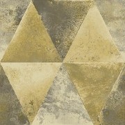 Ugepa (fransız) Hexagone 3 Boyutlu Soyut Metalik Altın Geometrik Taş Desenli L62502 Duvar Kağıdı 5 M²