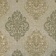 Golden Flamingo Geometrik Zemin Üstüne Bej Damask Desenli 17222 Duvar Kağıdı 5 M²