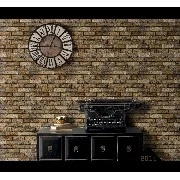 Wall212 3d Single 3 Boyutlu Kahve Hardal Tuğla Arası Gri Derz Desenli 2016 Duvar Kağıdı 5 M²