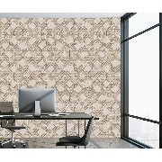 Duka Lifestyle Bej Zemin Üstüne Açık Kahve Gold Geometrik Modern Desen 23350-2 Duvar Kağıdı 10.60 M²
