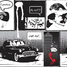Zümrüt Joven Siyah Beyaz Pop Art Desenli 7070 Duvar Kağıdı 5 M²