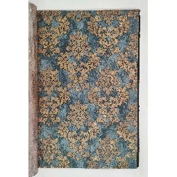 Golden Black Mavi Dokulu Eskitme Zemin Üstüne Bakır Motifli Damask Desenli 41289 Duvar Kağıdı 16.10 M²