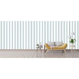 Zümrüt Mavi Beyaz Çizgi Desenli 7970 Duvar Kağıdı 5 M²