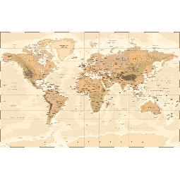3d Manzara Vintage Fiziksel Dünya Haritası